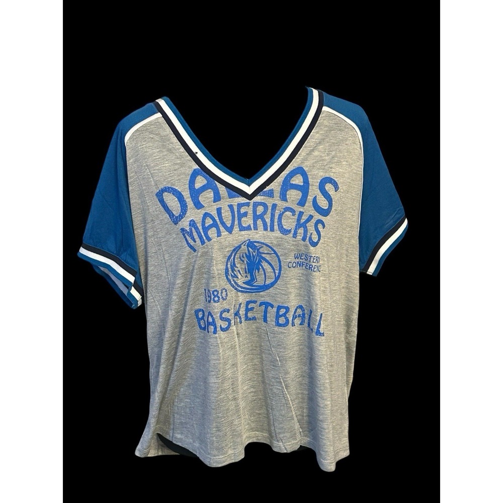 Dallas‎ Mavericks Shirt Womens XXL 2XL Gray Wear by Erin Andrews NBA NWT